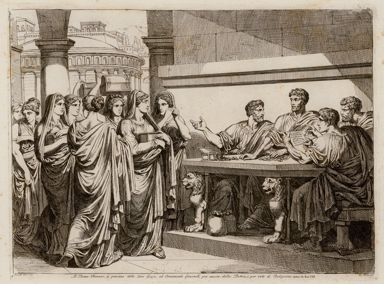 Ofring af Roms kvinder (radering) af Bartolomeo Pinelli