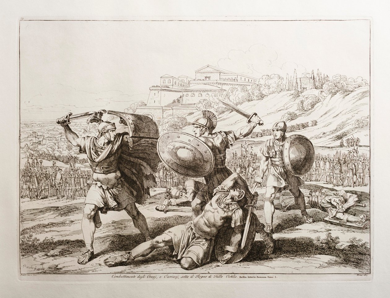 Slaget mellem Horatierne og Curiatierne af Bartolomeo Pinelli