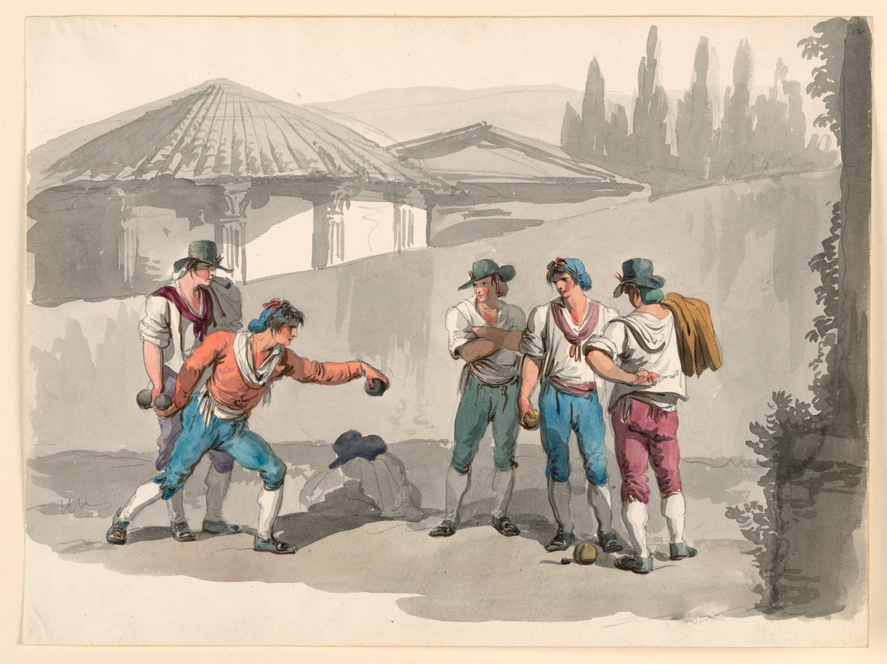 Boccia-spillet af Bartolomeo Pinelli