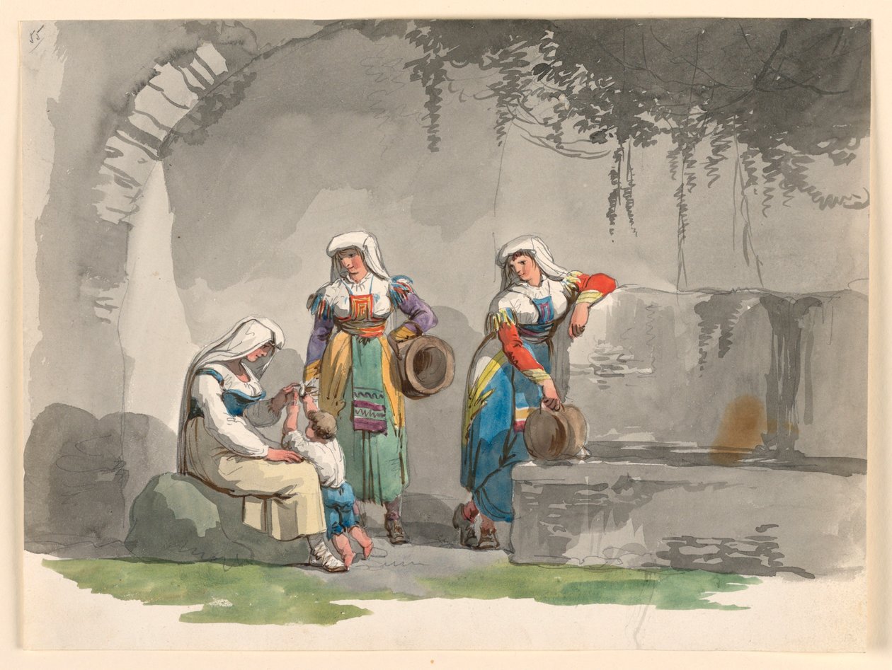 Tre syditalienske kvinder af Bartolomeo Pinelli