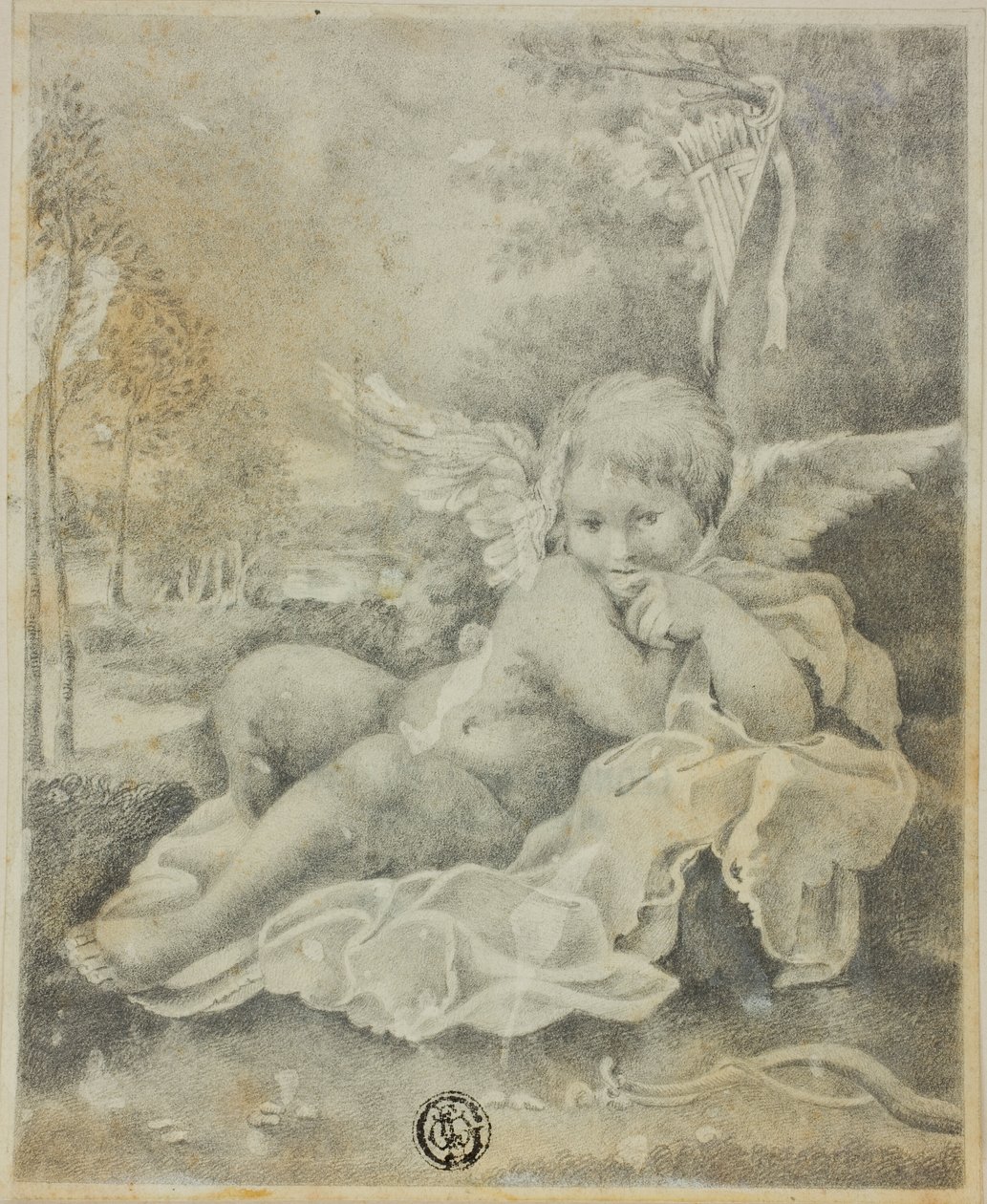 Amor i et Landskab af Bartolomeo Schedoni