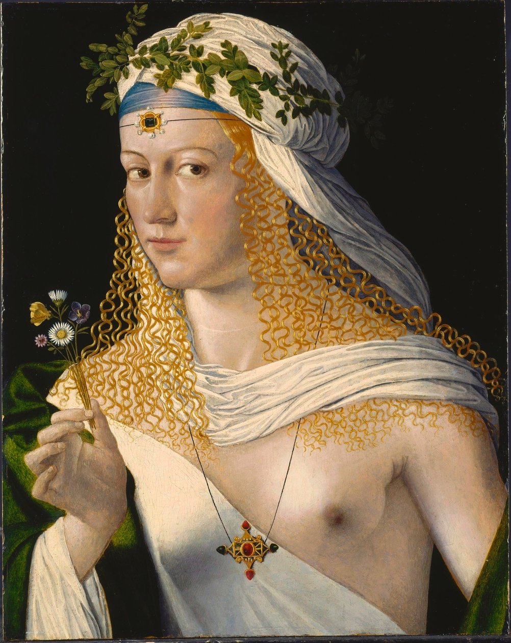 Idealiseret portræt af en kurtisane som Flora af Bartolomeo Veneto