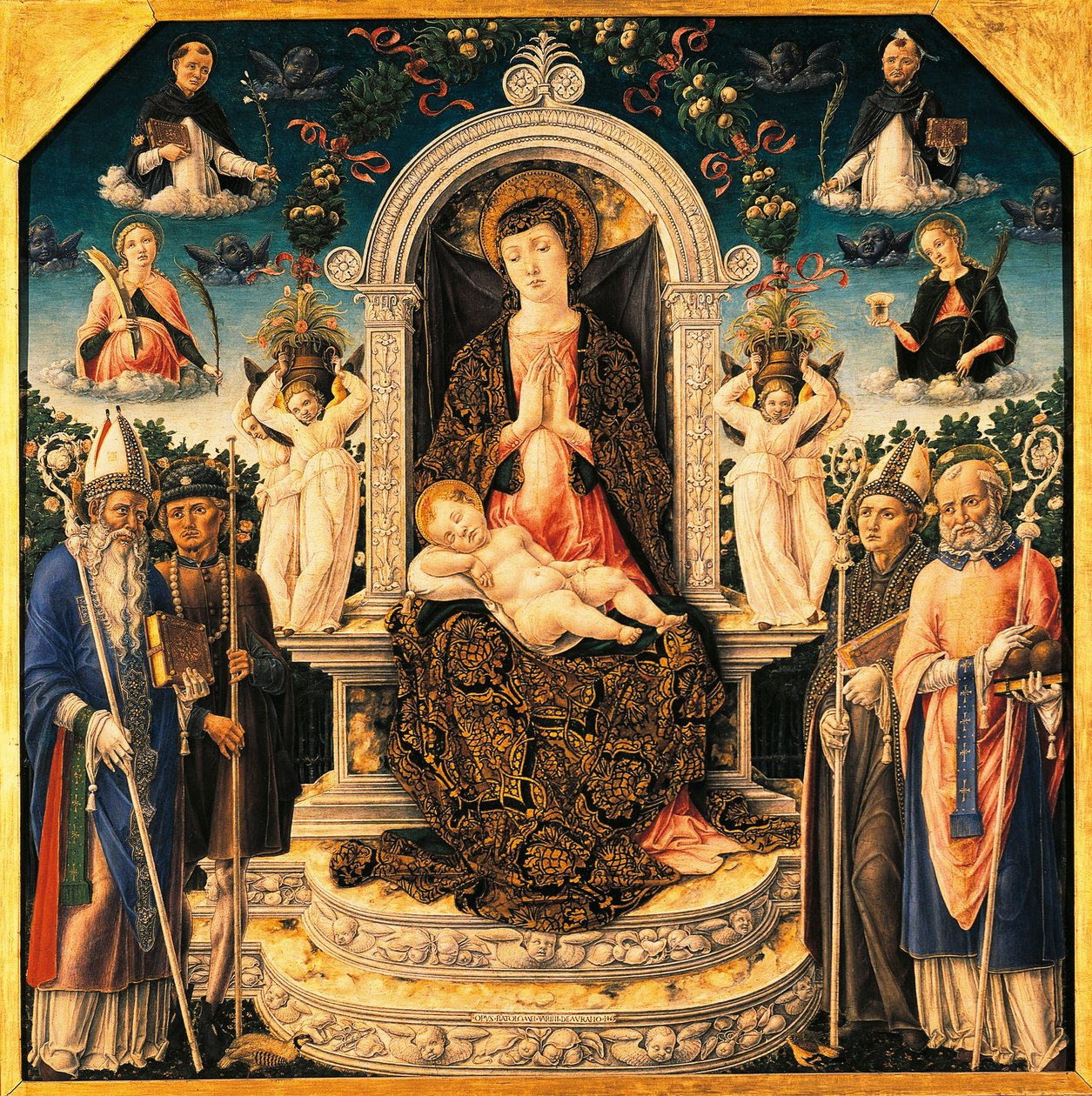 Madonna med barn og hellige af Bartolomeo Vivarini