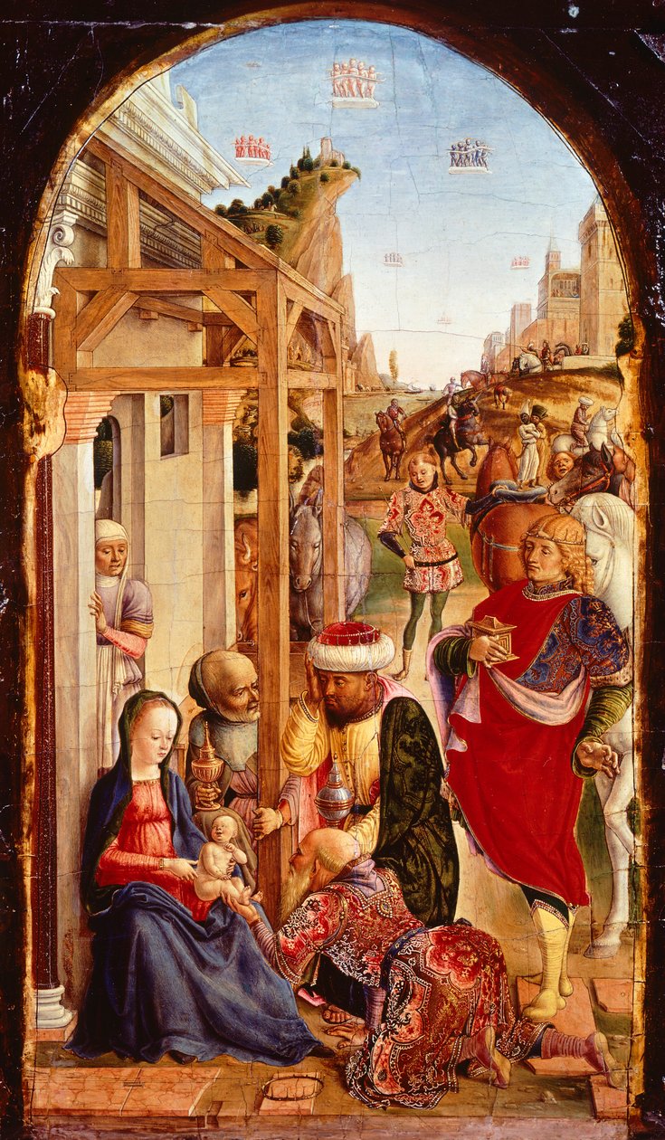 The Adoration of the Magi, af Bartolomeo Vivarini (aktiv fra 1440-død efter 1500) af Bartolomeo Vivarini
