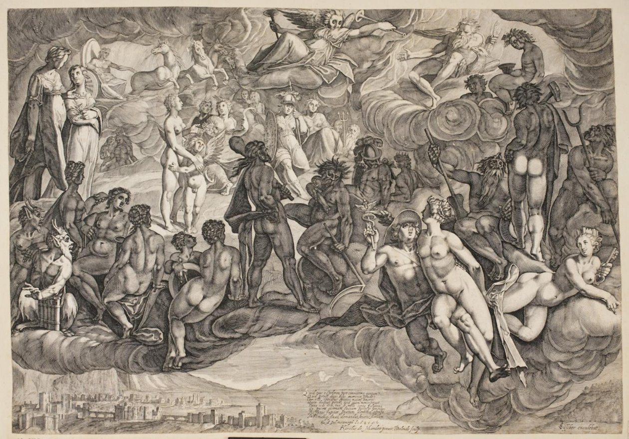 Psyche båret op til Olympen af Bartolomeus Willemsz. Dolendo
