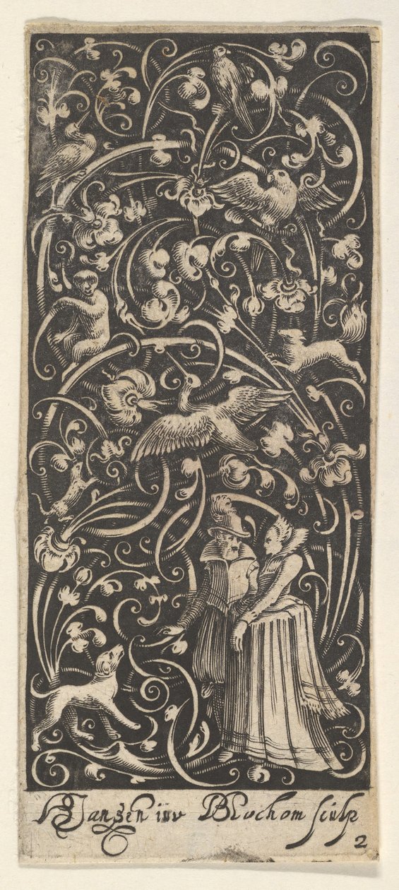 Lodret panel med mand og kvinde, ca. 1631. af Bartolomeus van Lochom