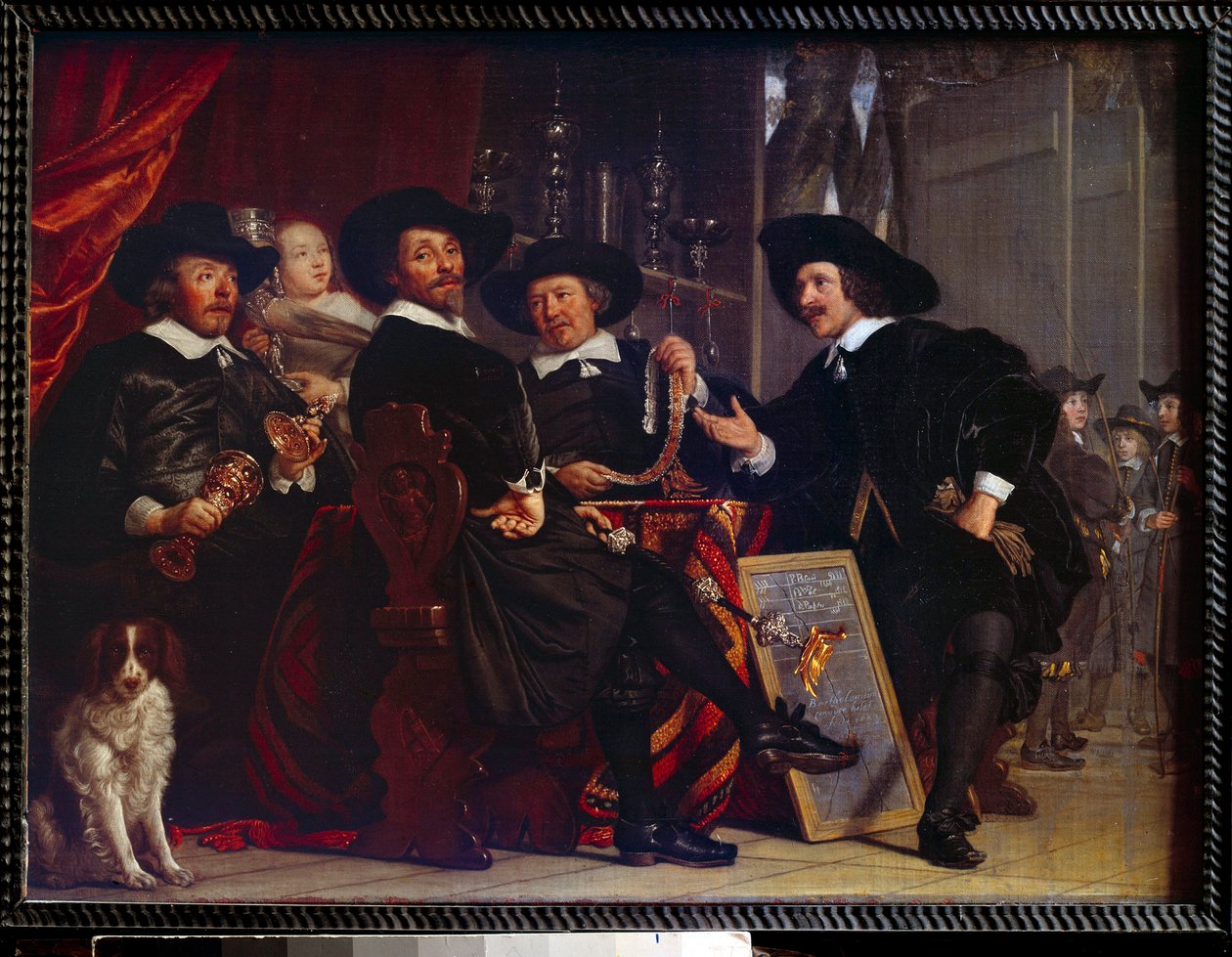 Les syndics des arbaletriers de San Sebastian et Amsterdam-maleri af Bartholomeus Van der Helst (1613-1670) af Bartolomeus van der Helst