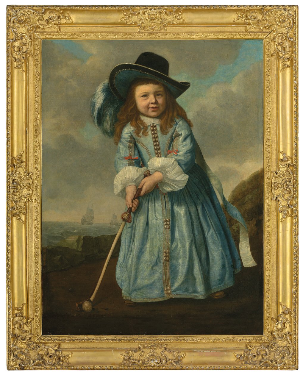 Portræt af en dreng, der spiller golf ved kysten, ca. 1658-59 (olie på lærred) af Bartolomeus van der Helst