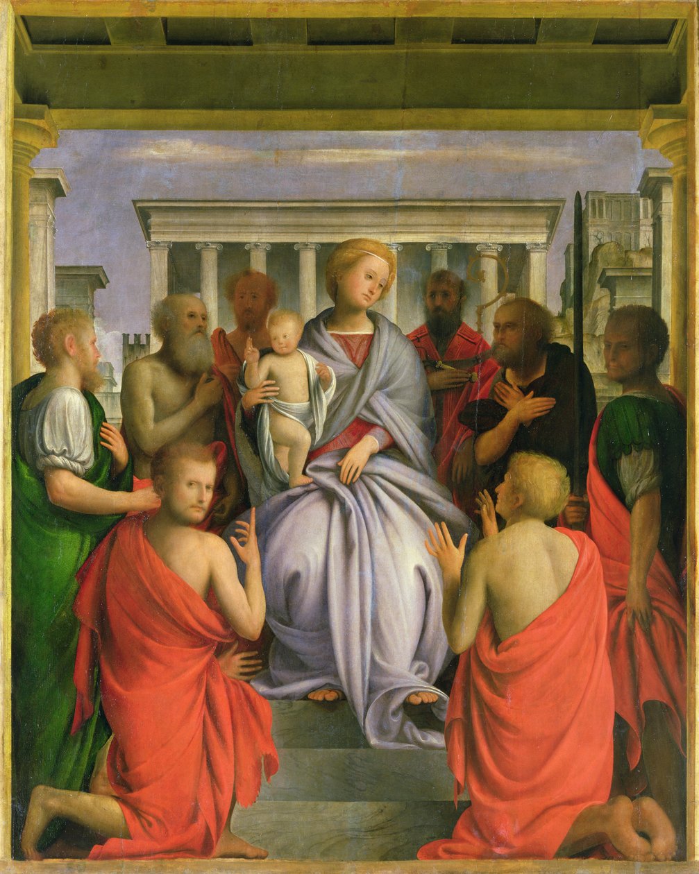 Madonna og barn med otte hellige, 1520