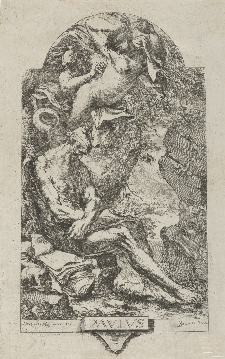Sankt Paul af Theben fristet af en dæmon, efter Magnasco, ca. 1720-30. af Bartolommeo Gazalis
