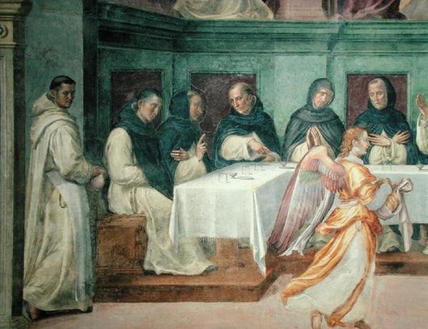Den sidste nadver, fra San Marco Refectory (fresco) (detalje af 43920) af Bartolommeo Sogliani