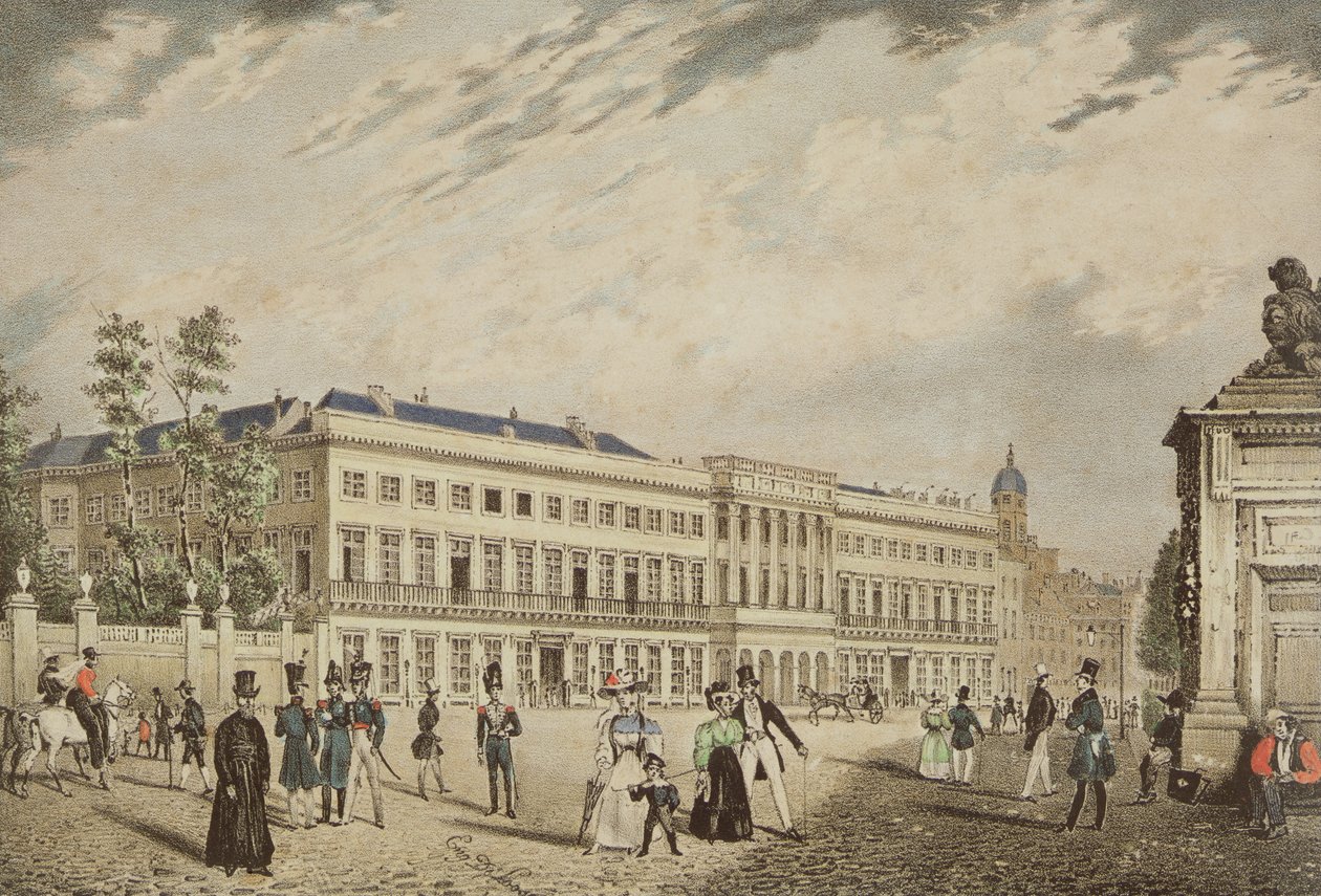 Udsigt over det kongelige palads, Bruxelles, ca. 1830 af Basile de Loose