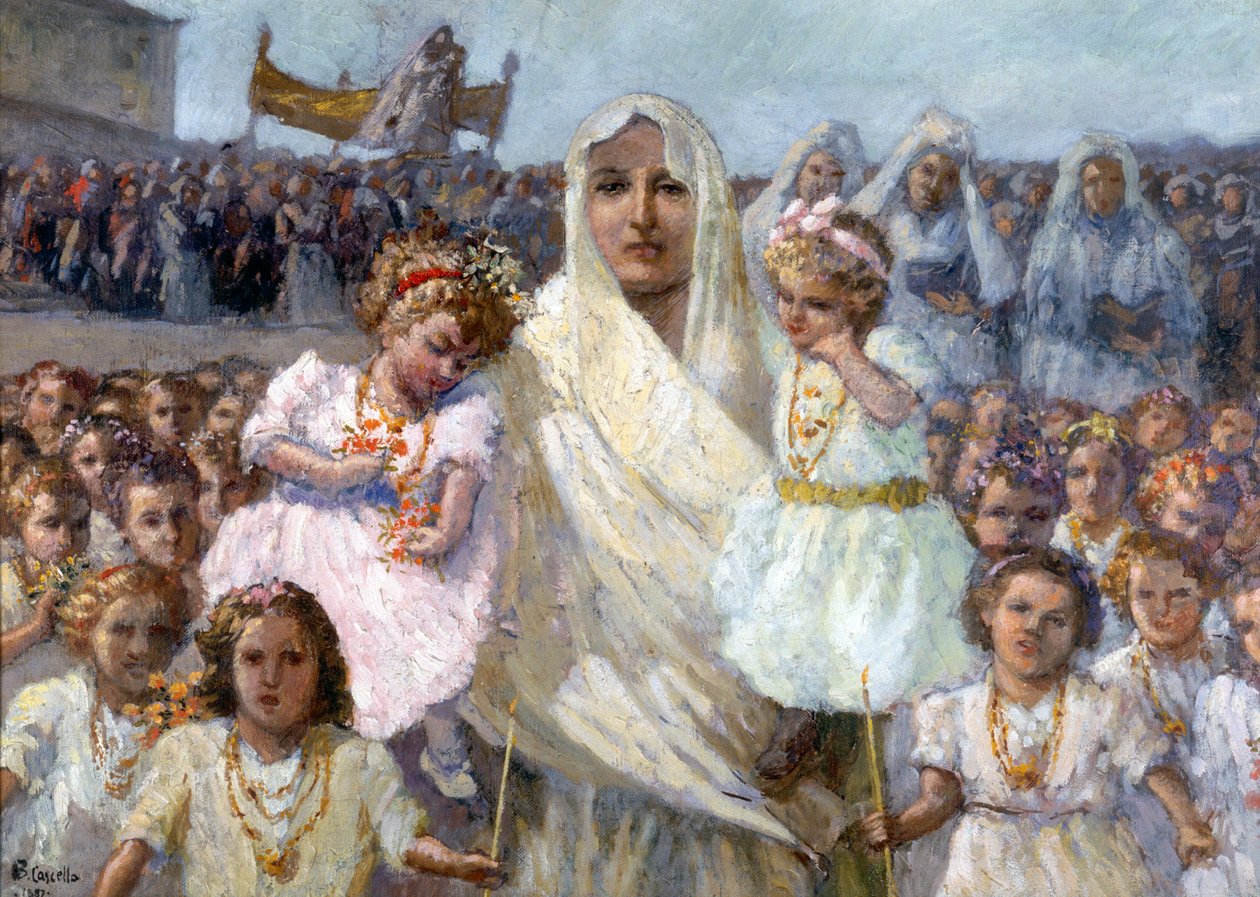 Procession af jomfruerne fra Rapino (olie på lærred) af Basilio Cascella