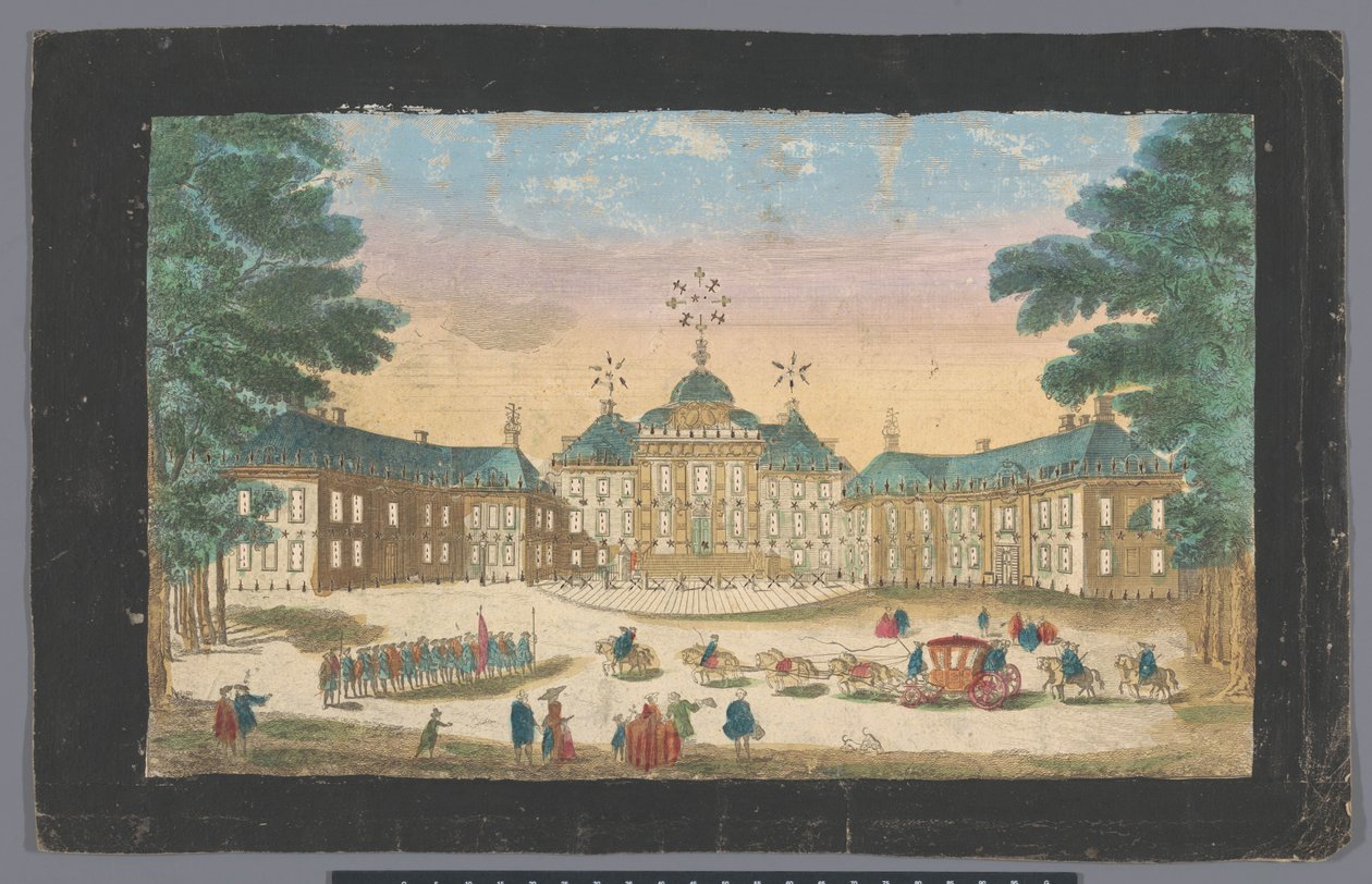 Udsigt over forsiden af ​​Huis ten Bosch-paladset i Haag Vue du front de la maison dans le bois de son altesse tercnissime le prince d