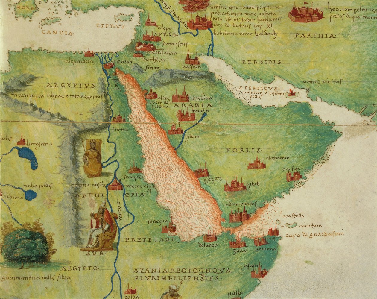 Afrika: Egypten og Saudi-Arabien, fra Atlas of the World i treogtredive kort, af Battista Agnese af Battista Agnese