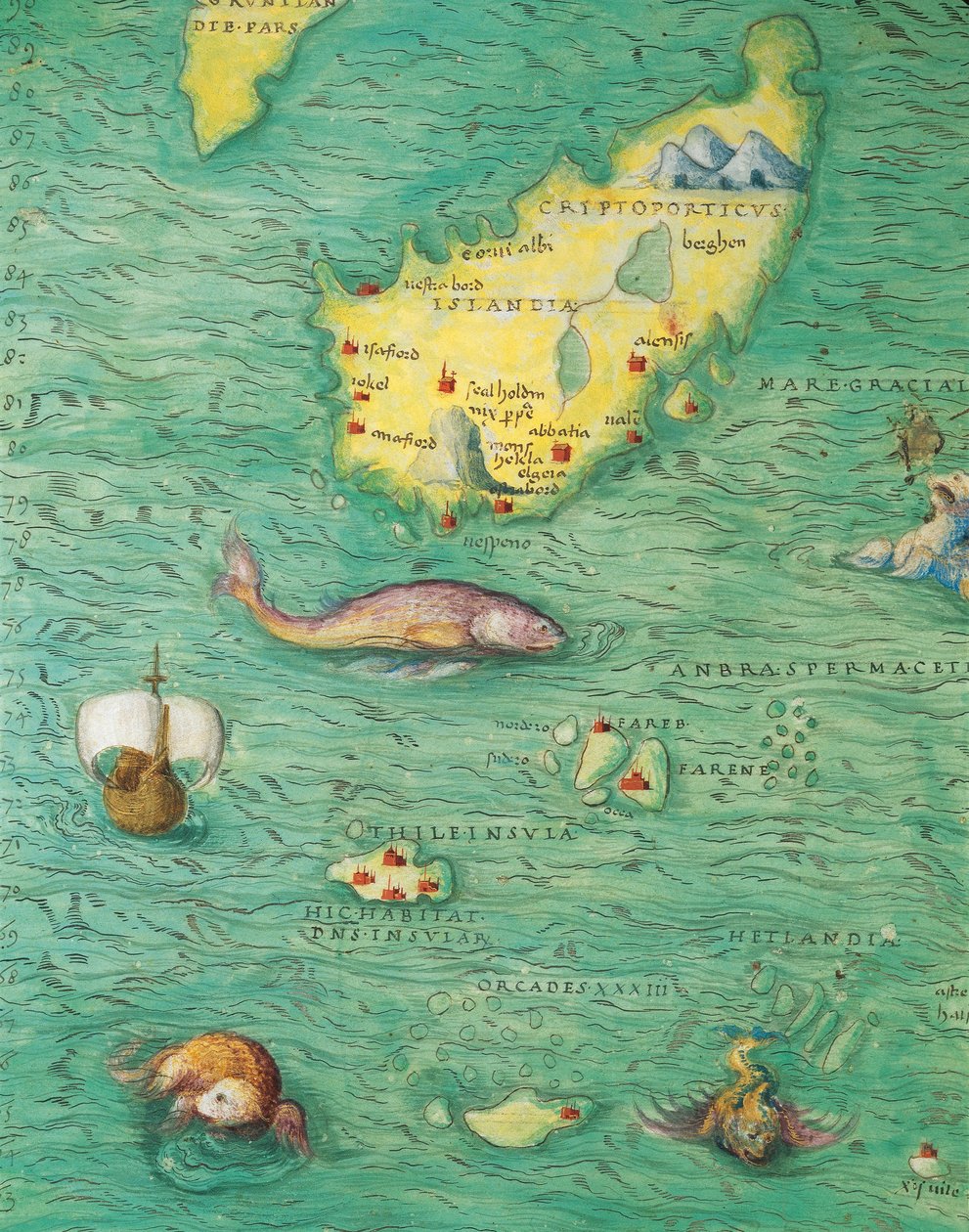 Nordeuropa: Island, fra Atlas of the World i treogtredive kort, af Battista Agnese af Battista Agnese
