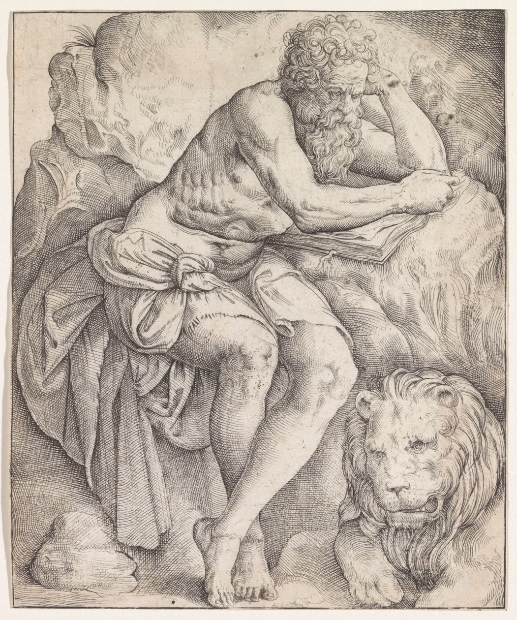 Sankt Jerome af Battista Franco