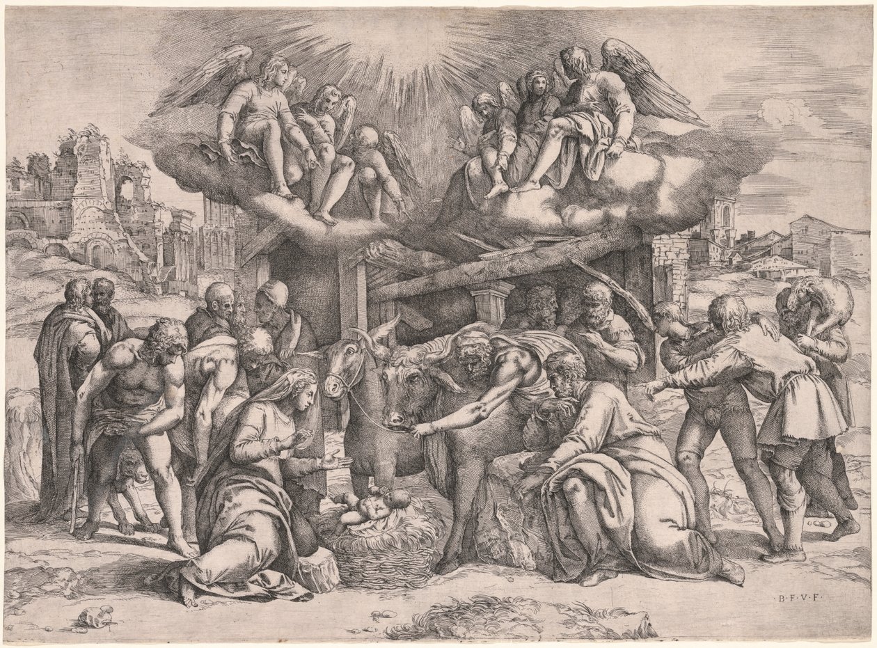Hyrdernes tilbedelse, ca. 1552. af Battista Franco