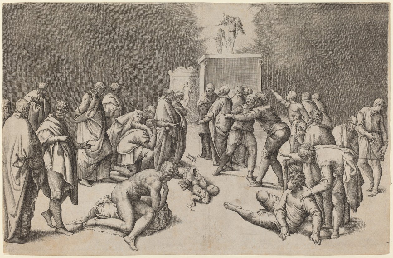 Herrens ark i Dagons tempel af Battista Franco