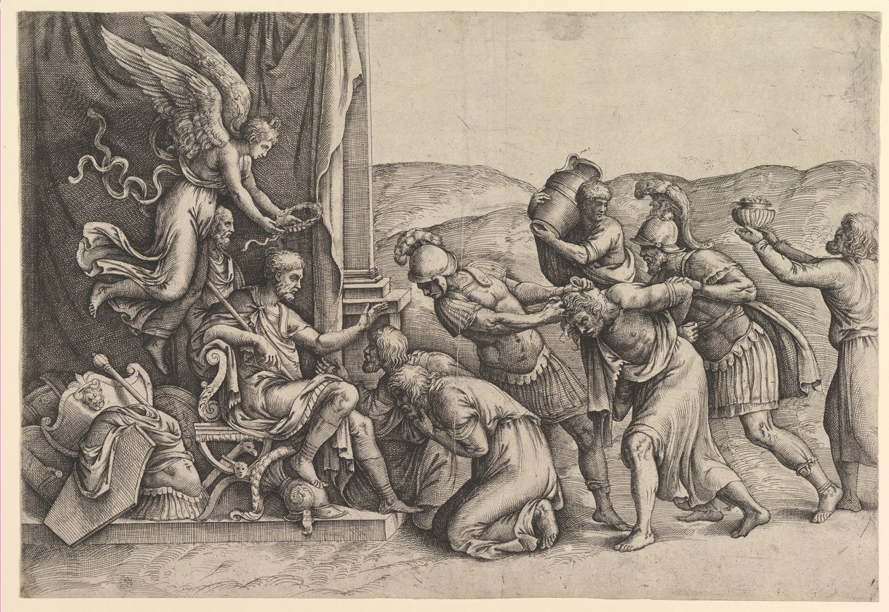 Scipio giver fangerne nåde. af Battista Franco Veneziano
