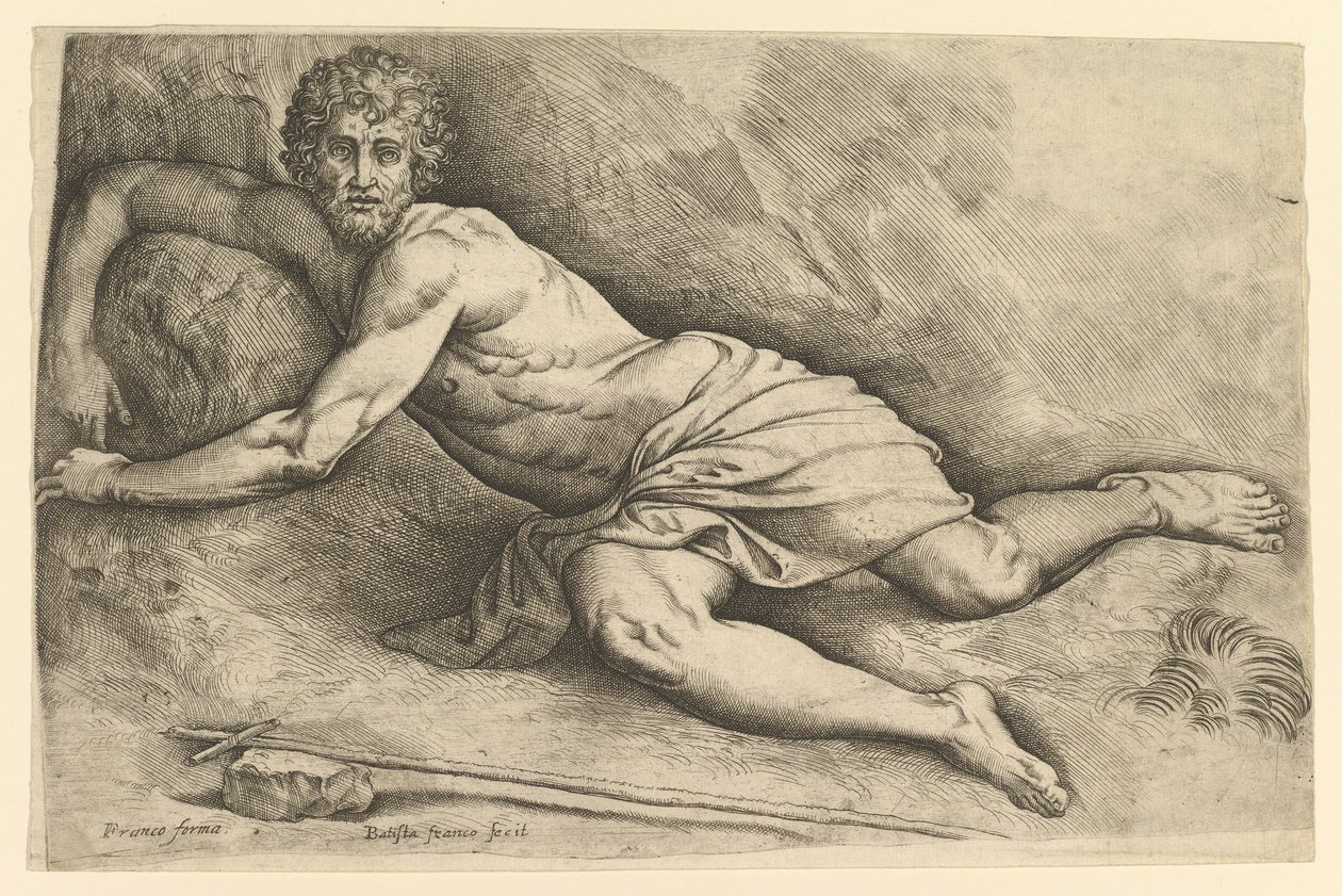 Johannes Døberen i ørkenen, ca. 1552-54. af Battista Franco Veneziano