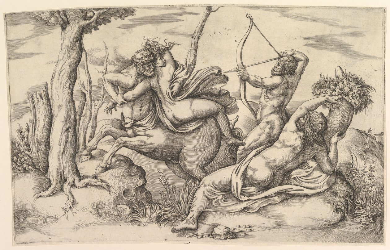 Bortførelsen af Dejanira. af Battista Franco Veneziano