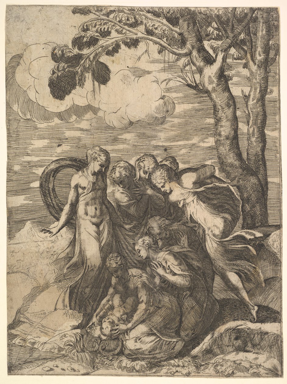 Moses reddet fra Nilen, 1500-tallet. af Battista del Moro