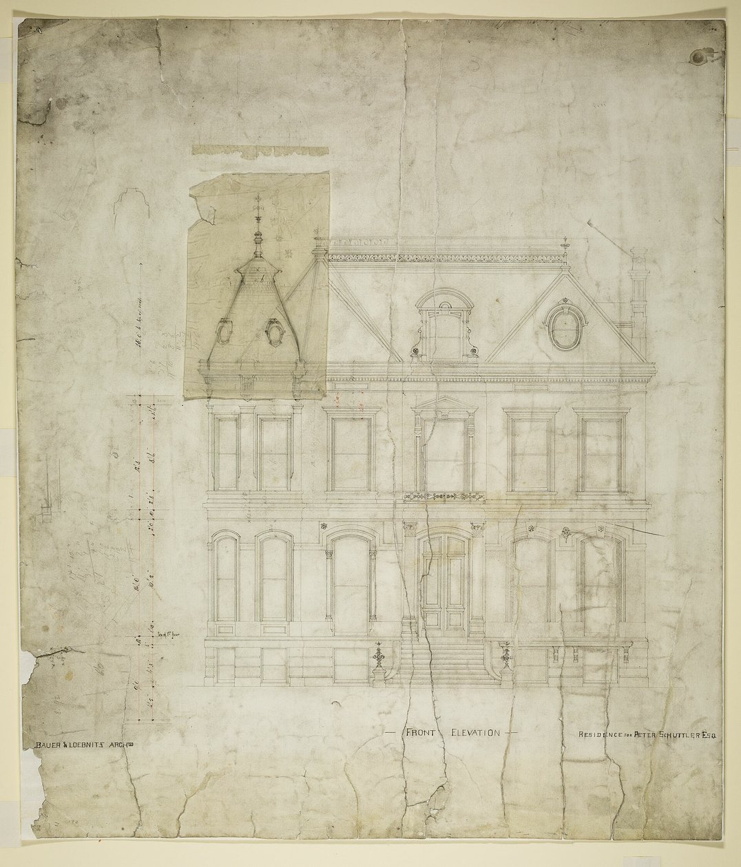 Peter Schuttler II House, Chicago, Illinois, forreste facade af Bauer and Loebnitz