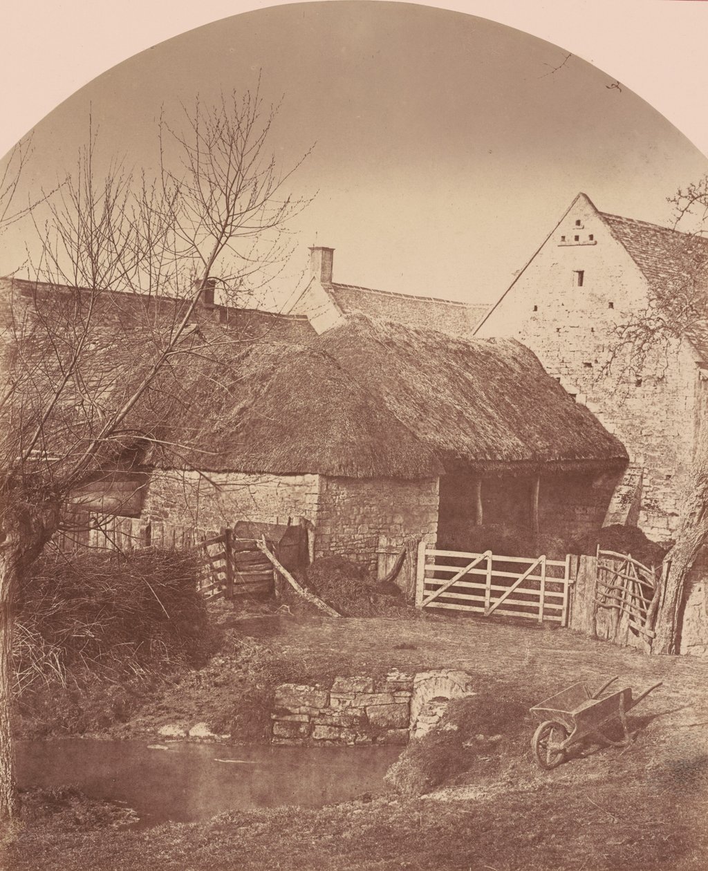 Farm Yard, Prestbury nær Cheltenham, ca. 1855 (foto) af Baynham Jr. Jones