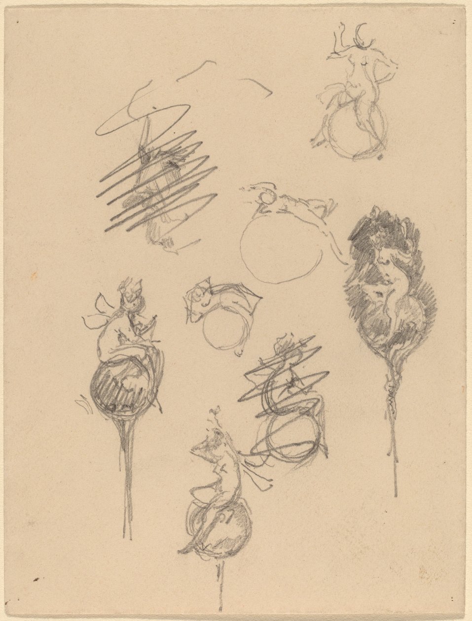 Studier til smykkedesign [recto] af Beatrice Godwin Whistler