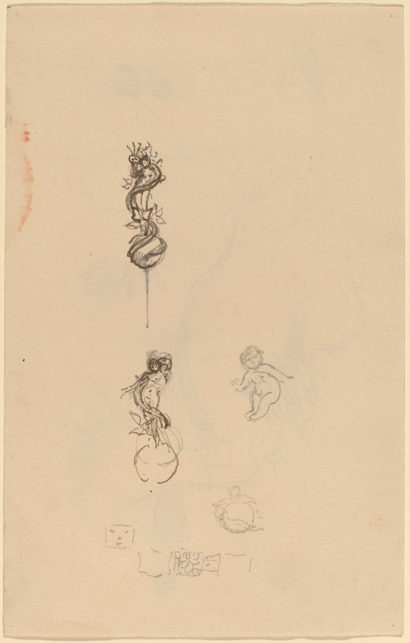Studier til smykkedesign [recto] af Beatrice Godwin Whistler