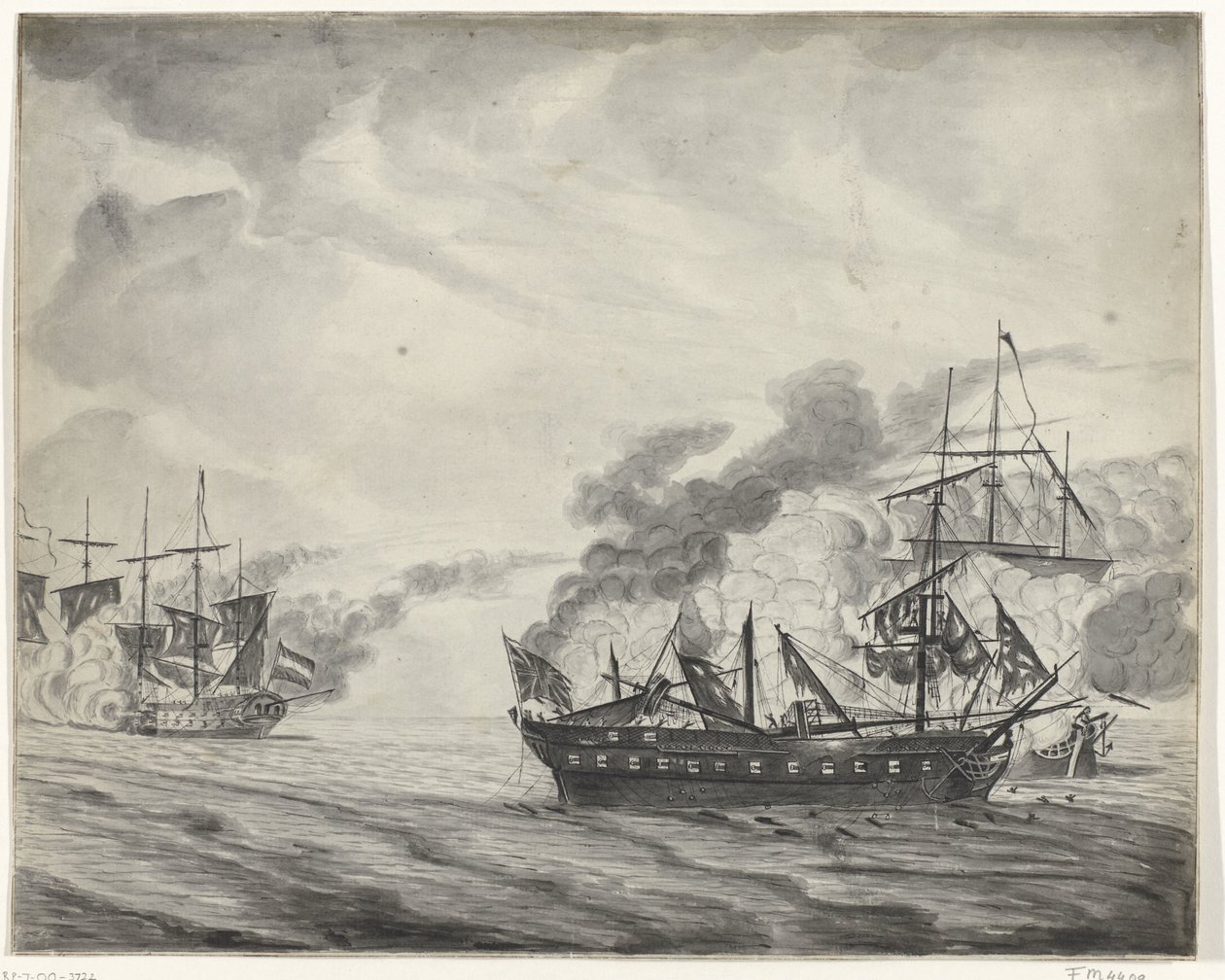 Søslaget ved Cadiz, 1781 af Beekman