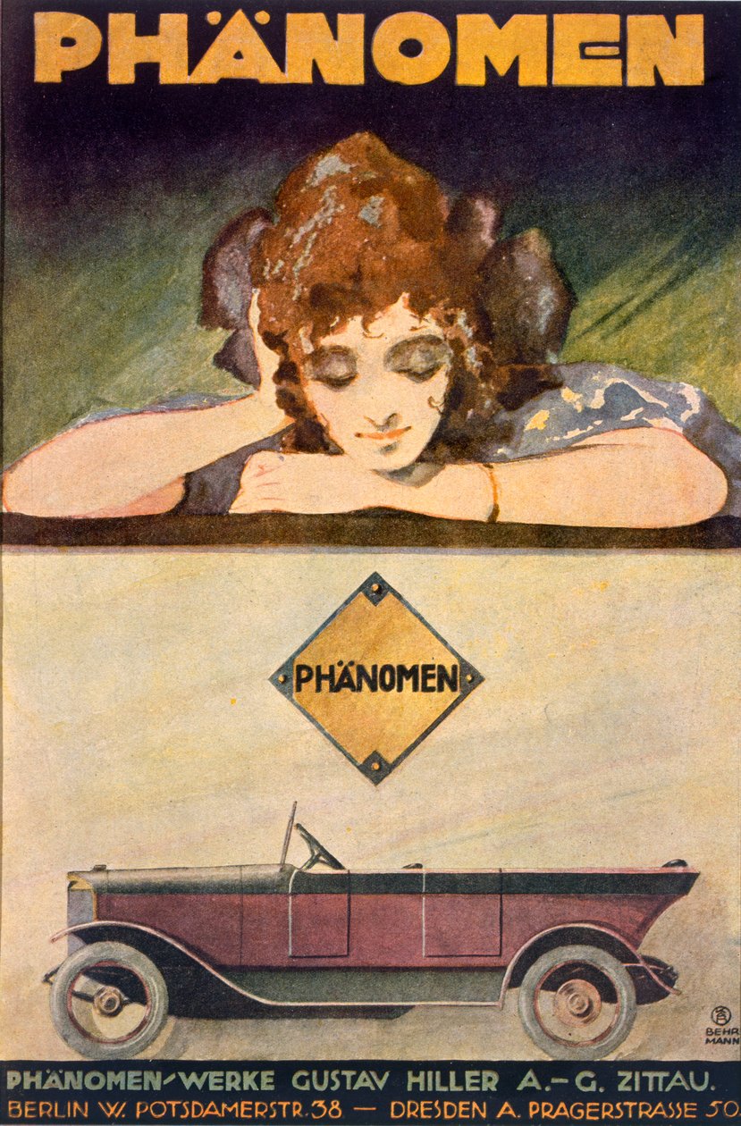 Annonce for Phanomen-bilen, 1907-27 af Behrmann