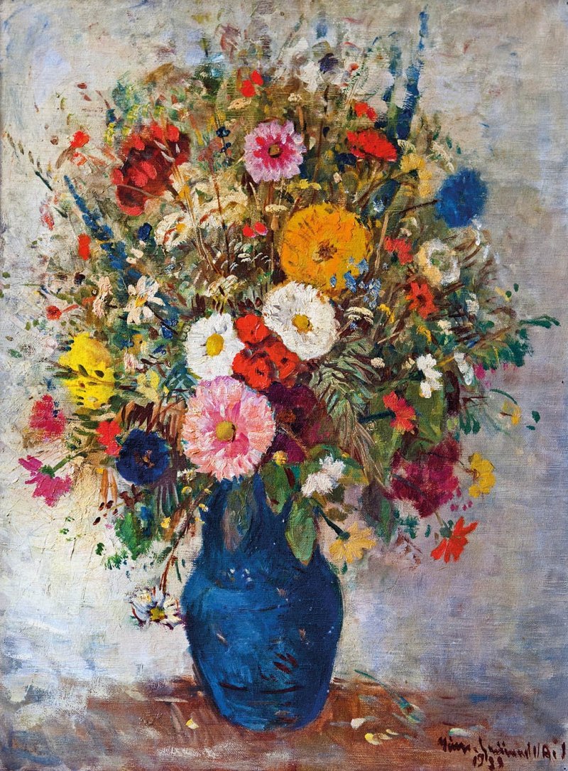 Farverig feltbuket Engelsk: Colorful Field Bouquetn af Bela Ivanyi Grunwald