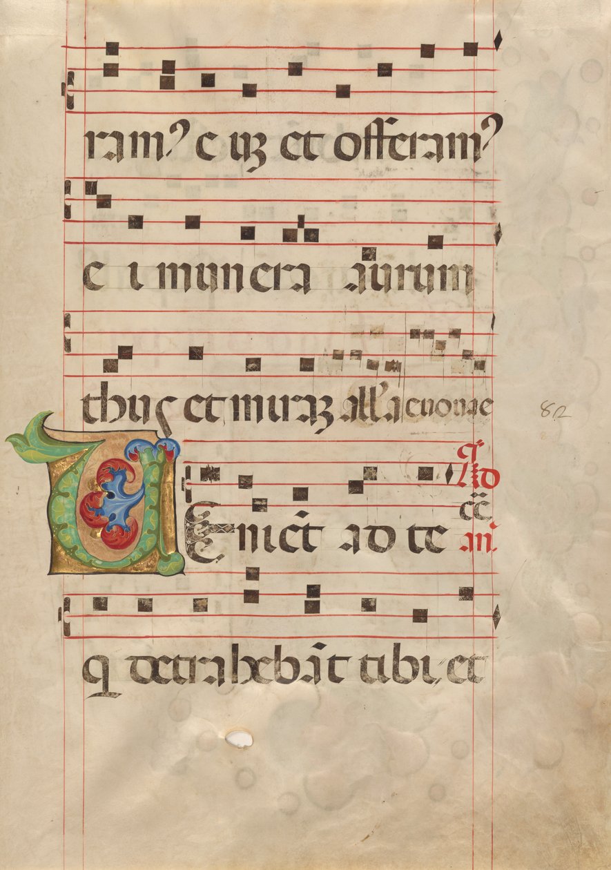 Dekoreret initial V af Belbello da Pavia