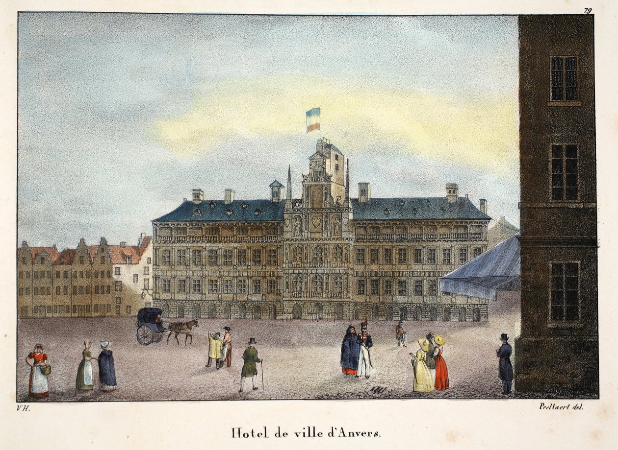 Hotel de ville dAnvers, ca. 1895 (photochrom) af Belgian School