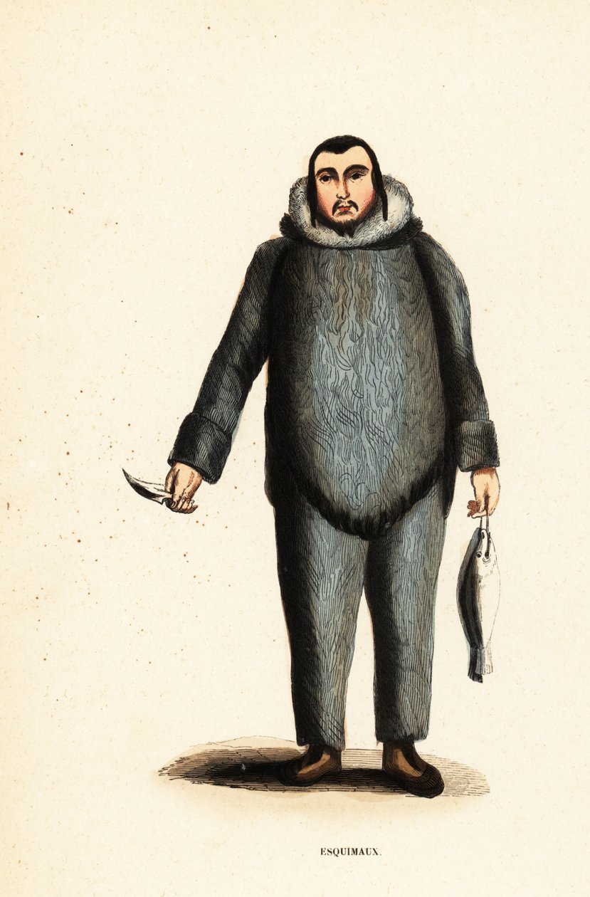 Inuit-mand fra Mackenzie-floden, Yukon, Canada af Belgian School