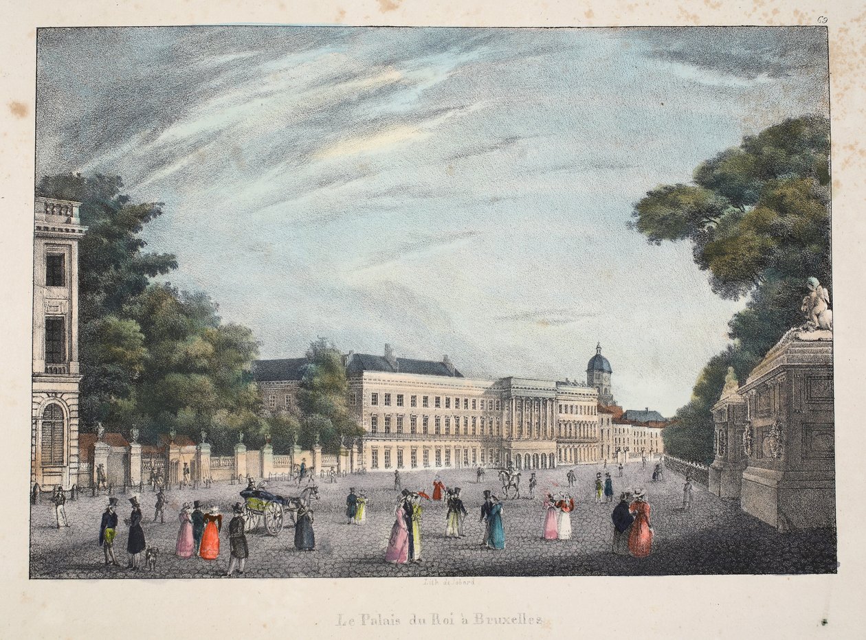 Kongens Palads i Bruxelles, ca. 1895 (fotokrom) af Belgian School