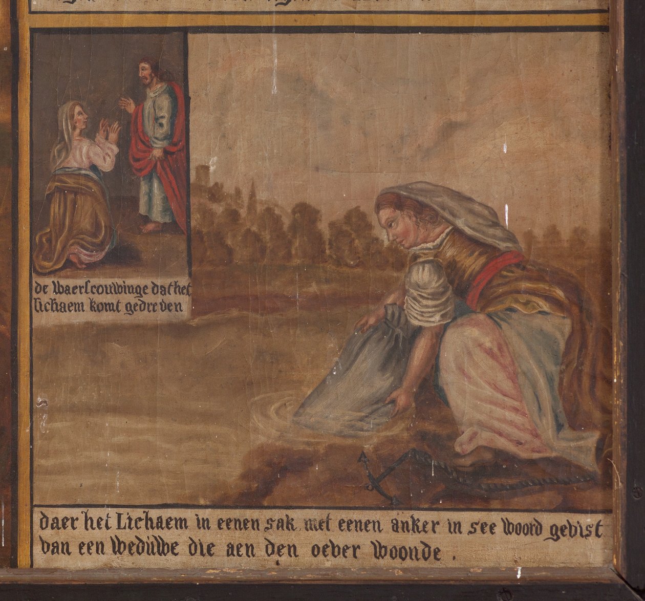 Maarke. Kapel (Sint-Vincentiuskapel). indre. Maleri. Saint Vincents martyr. 19. århundrede. Detalje. af Belgian School