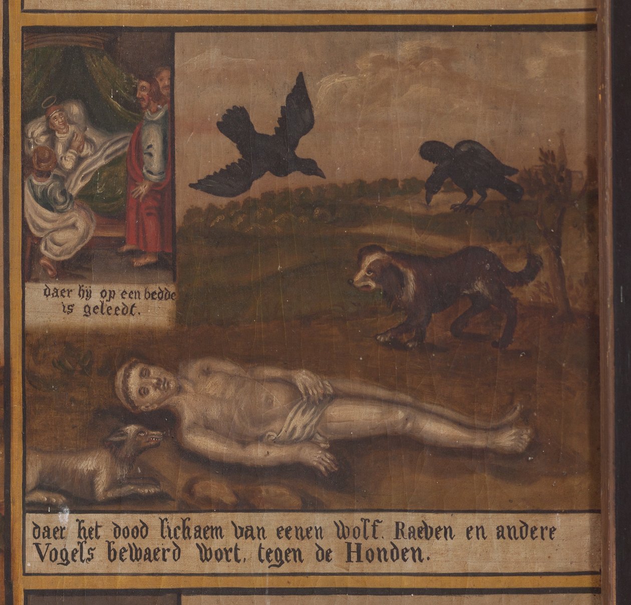 Maarke. Kapel (Sint-Vincentiuskapel). indre. Maleri. Sankt Vincents martyr. 19. århundrede. Detalje. af Belgian School