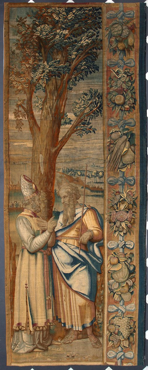 Moise et Jethro Gobelin af Dionys Martensz efter Luca Cambiasos (1527-1584) kartoner og fremstillet i manufakturerne i Bruxelles 1561-1564 Dim. 390x585,5 cm Genes, Musei di Strada Nuova af Belgian School