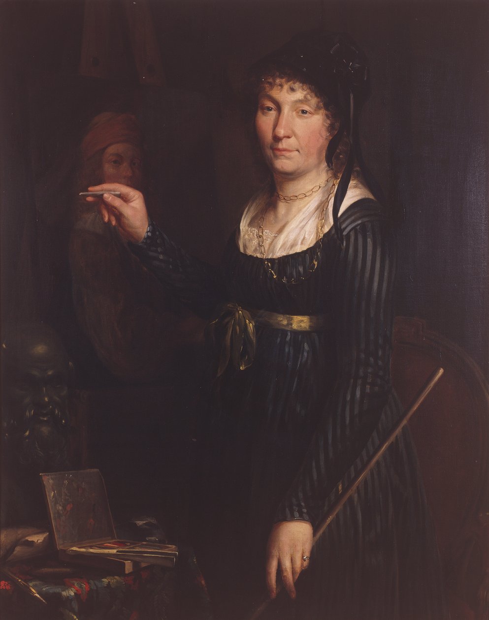 Portræt af en kunstner (selvportræt?) 1800 (olie på lærred) af Belgian School