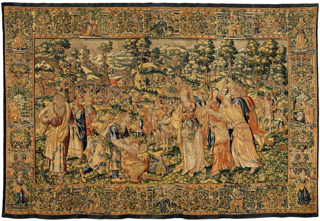 Historien om Kyros II Den Store, ca. 1590 (tæppe) af Belgian School