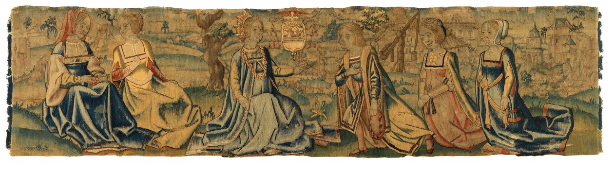 Tapestry, The Princess and her Wooer, muligvis fra Bruxelles (uld & silke) af Belgian School