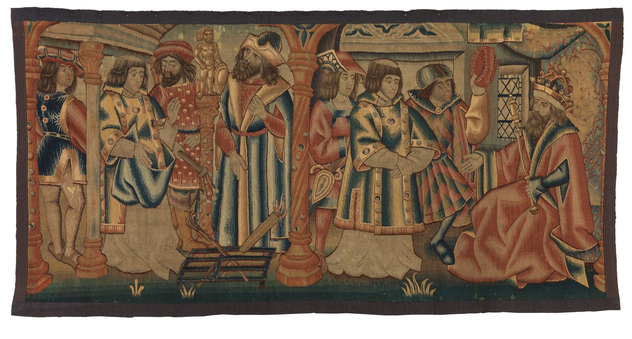 Tapestry, To scener fra St Lawrences liv, muligvis lavet i Tournai, Belgien eller Nedre Rheinland, Frankrig eller Tyskland af Belgian School