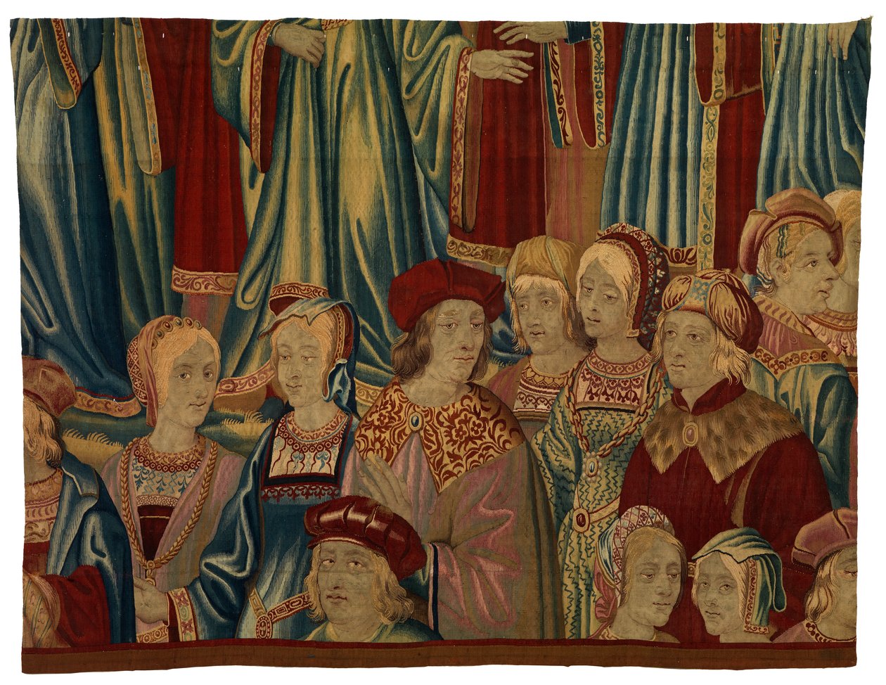 Tapestry fragment, Comtiers, lavet i Bruxelles, Belgien, ca. 1520 (uld og silke) af Belgian School