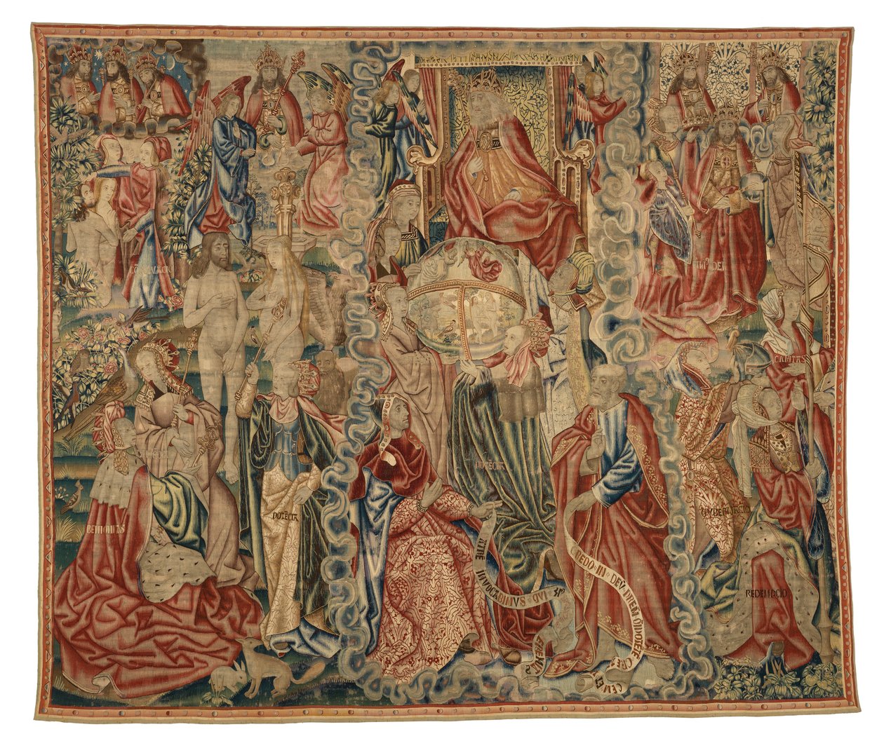 Gobelin, en del af et Credo-tæppe, der forestiller The Creation of the World, lavet i Bruxelles, Belgien, ca. 1500-10 (uld) af Belgian School