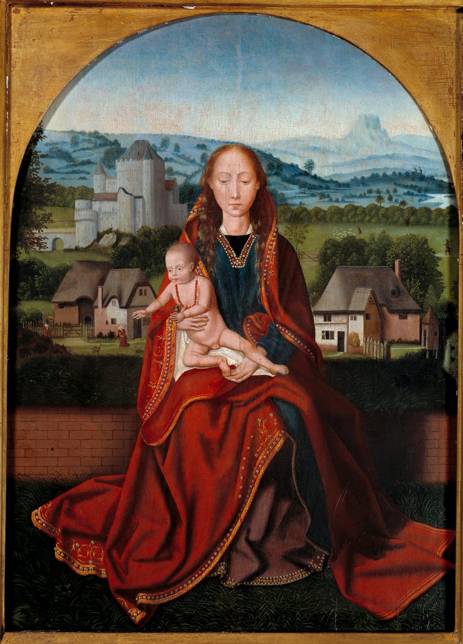 Jomfru- og børnemaleri af Antwerpen-skolen i det 15. århundrede Liège, Museum of Fine Arts af Belgian School