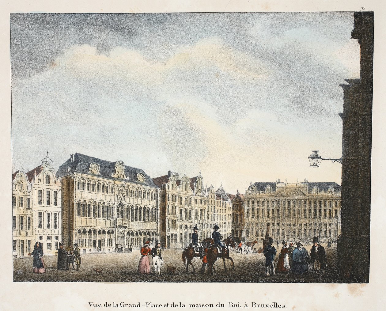 Udsigt over Grand Place og Maison du Roi, i Bruxelles, ca. 1895 (fotokrom) af Belgian School