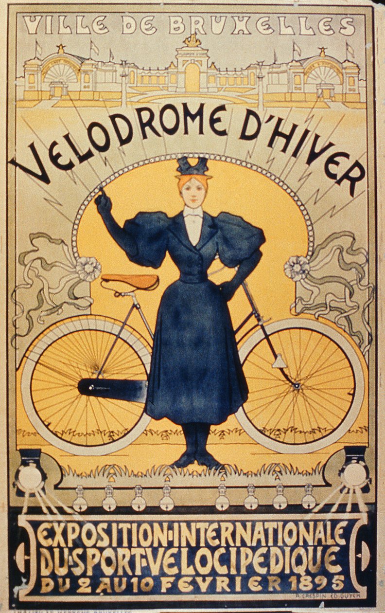 Vintercykelvæddeløbsbane, International Udstilling af Velocipede Sports Bruxelles, 2-10 februar 1895 af Belgian School